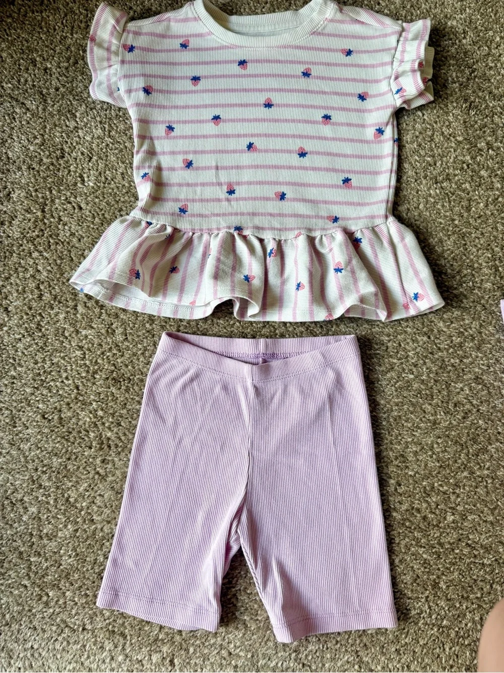 Cat & Jack Light Pink Ribbed Top with Orange Logo